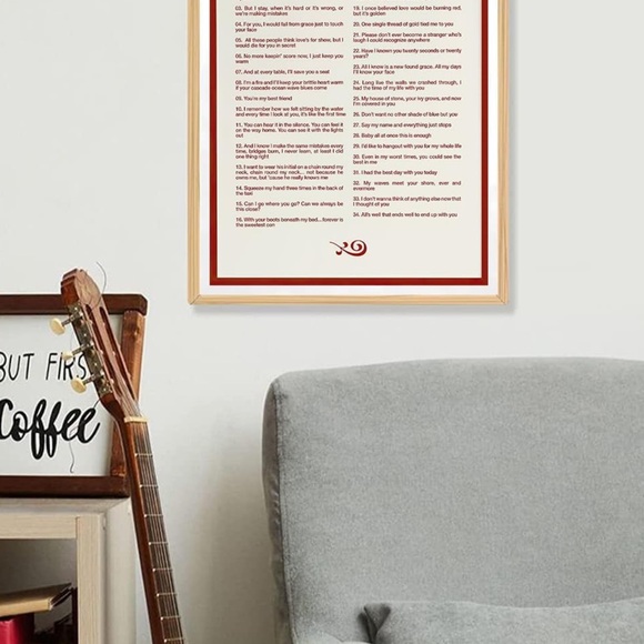 I love you in Taylor swift lyrics decorative canvas wall art poster 12x18 - Picture 4 of 5